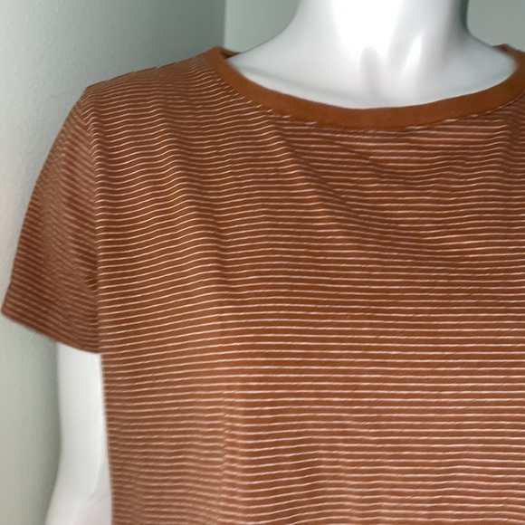 MOD REF High/Low Short sleeve brown stripe tee small - Picture 2 of 8